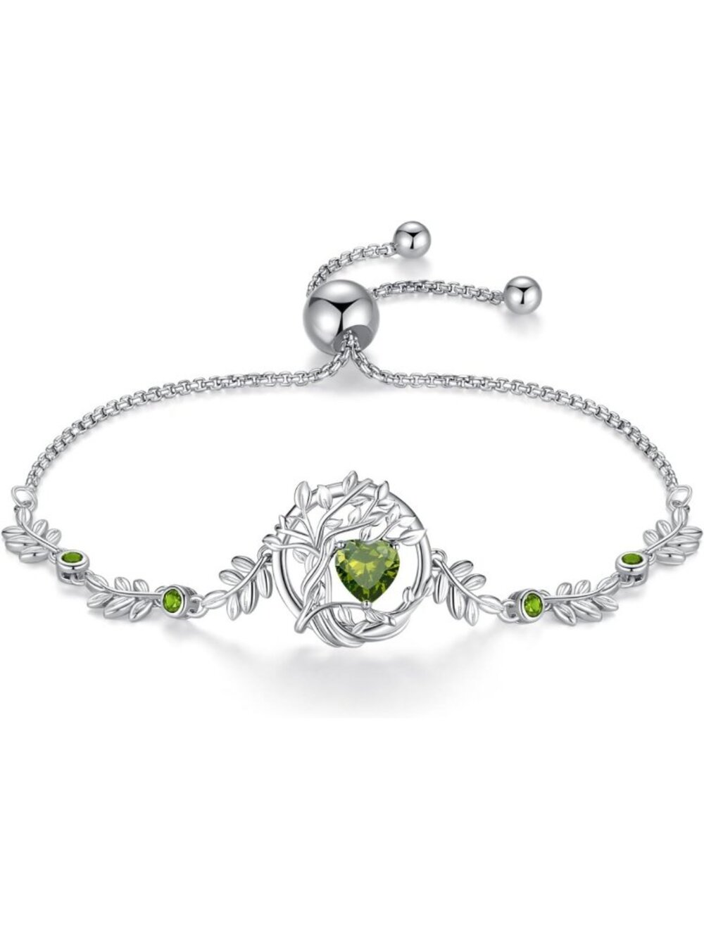 Tree of Life Birthstone Bracelet in Sterling Silver - Elegant Jewelry for Women